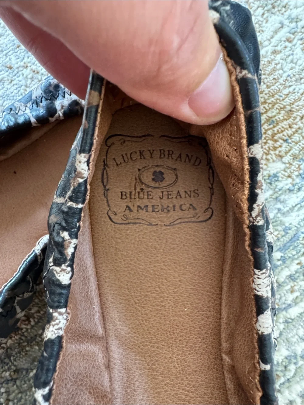 NEW Lucky Brand Leopard-Print Ballet Flats in Black & Brown